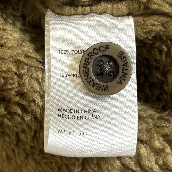 Weatherproof Vintage Sweatshirt Mens Large Brown Fleece Henley Pullover Heavy - Picture 7 of 9